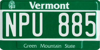 VT license plate NPU885