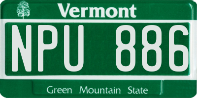 VT license plate NPU886
