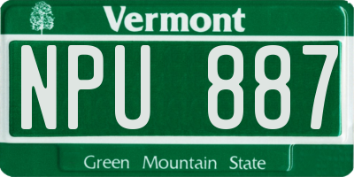 VT license plate NPU887