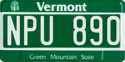 VT license plate NPU890