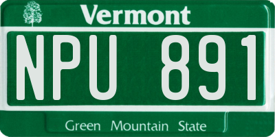 VT license plate NPU891