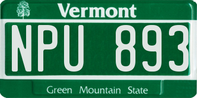VT license plate NPU893