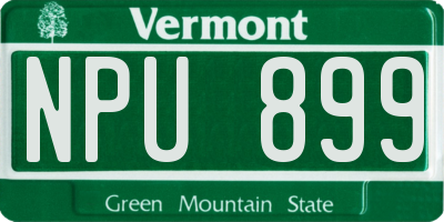 VT license plate NPU899