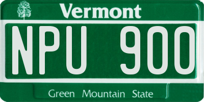 VT license plate NPU900