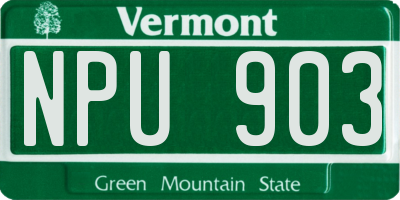 VT license plate NPU903