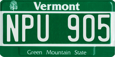 VT license plate NPU905
