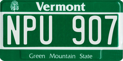 VT license plate NPU907