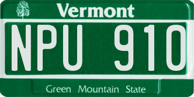 VT license plate NPU910
