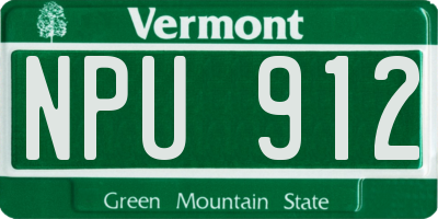 VT license plate NPU912