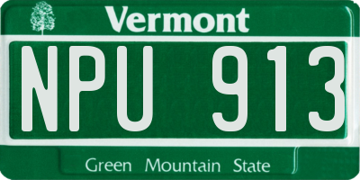 VT license plate NPU913