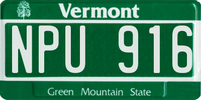 VT license plate NPU916