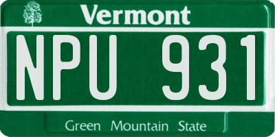 VT license plate NPU931