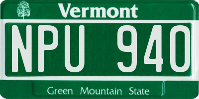 VT license plate NPU940