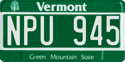 VT license plate NPU945