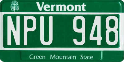 VT license plate NPU948