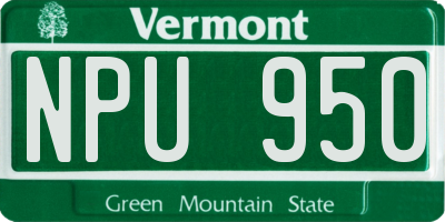 VT license plate NPU950