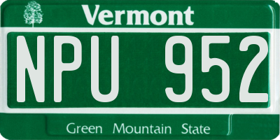 VT license plate NPU952