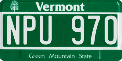 VT license plate NPU970