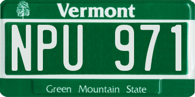 VT license plate NPU971