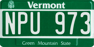 VT license plate NPU973