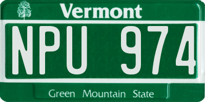 VT license plate NPU974