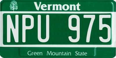 VT license plate NPU975
