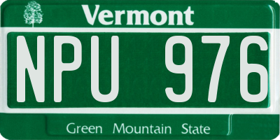 VT license plate NPU976