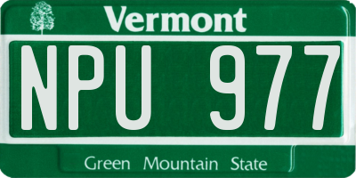 VT license plate NPU977