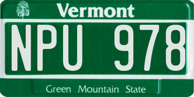 VT license plate NPU978