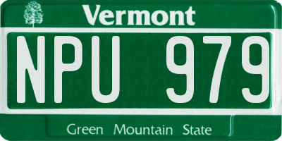 VT license plate NPU979