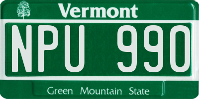 VT license plate NPU990