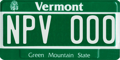 VT license plate NPV000