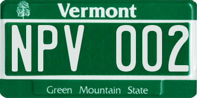 VT license plate NPV002
