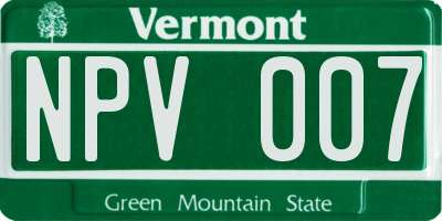 VT license plate NPV007