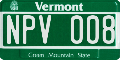 VT license plate NPV008