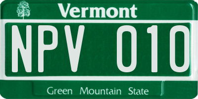 VT license plate NPV010