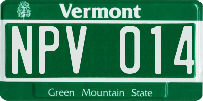 VT license plate NPV014
