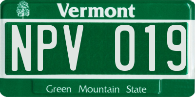 VT license plate NPV019