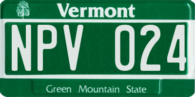 VT license plate NPV024