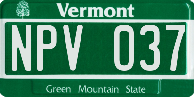 VT license plate NPV037