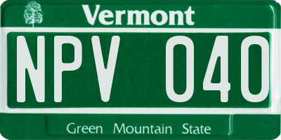 VT license plate NPV040