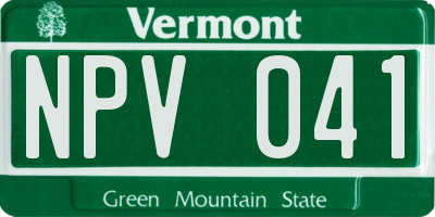 VT license plate NPV041