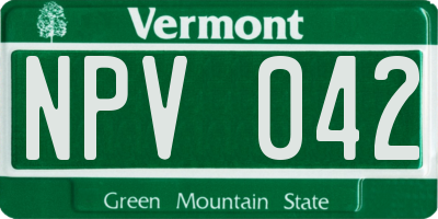 VT license plate NPV042