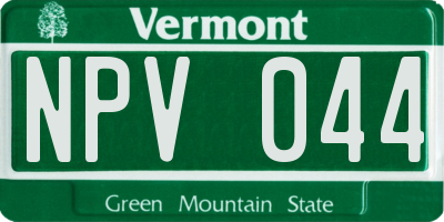 VT license plate NPV044