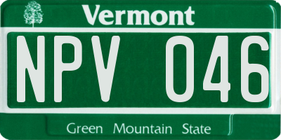 VT license plate NPV046