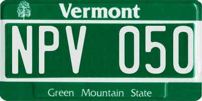 VT license plate NPV050