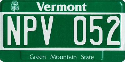 VT license plate NPV052