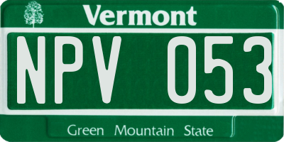 VT license plate NPV053