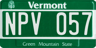 VT license plate NPV057