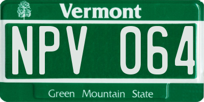 VT license plate NPV064